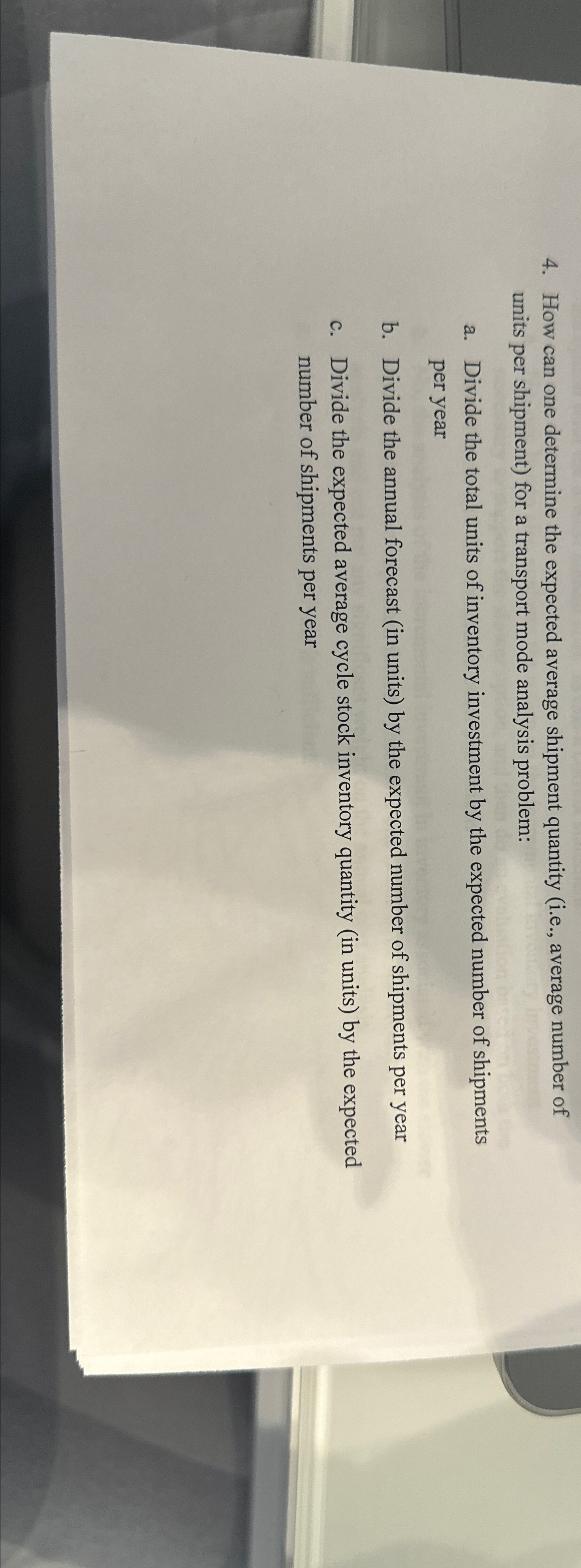  How can one determine the expected average shipment quantity (i.e., average