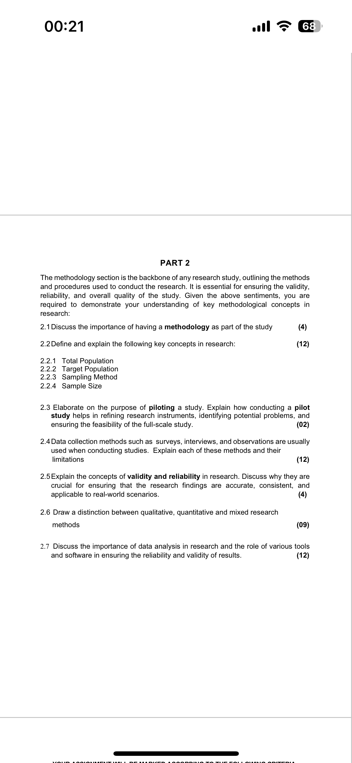  00:21 ll 68 PART 2 The methodology section is the backbone