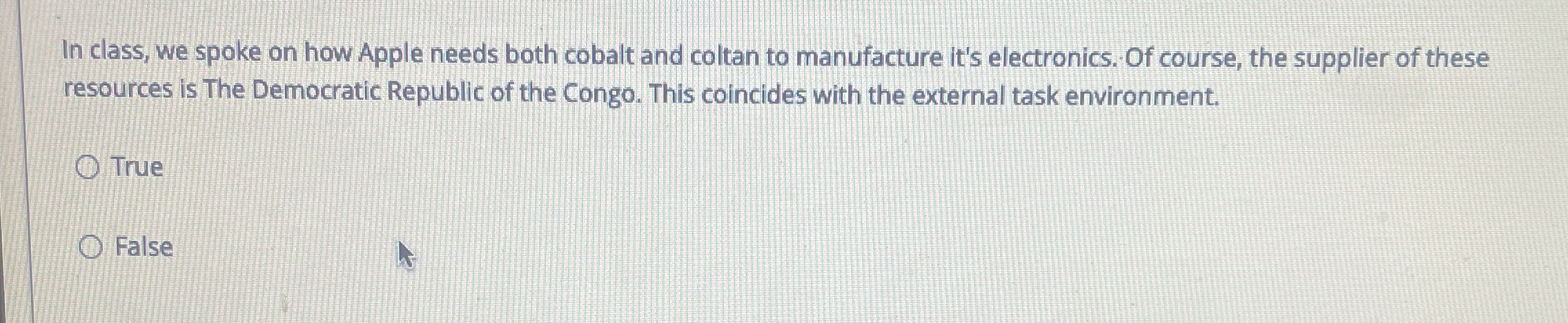  In class, we spoke on how Apple needs both cobalt and