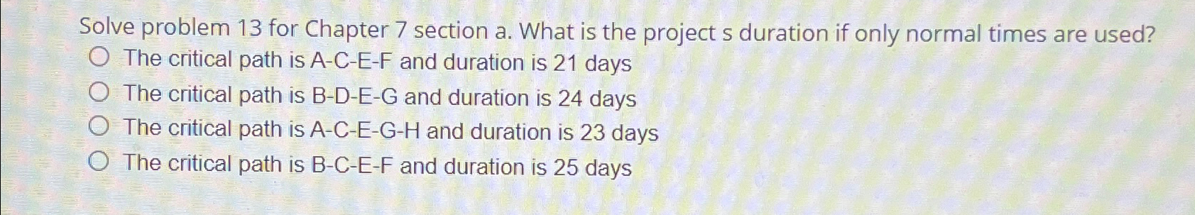  Solve problem 13 for Chapter 7 section a. What is the