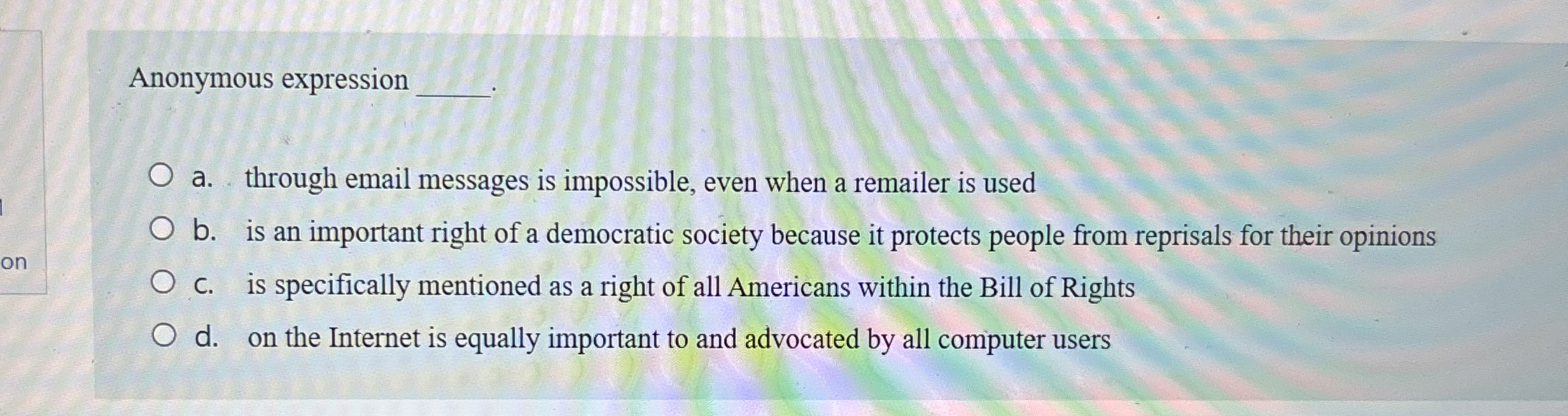  A professional states the principles and core values that an organization