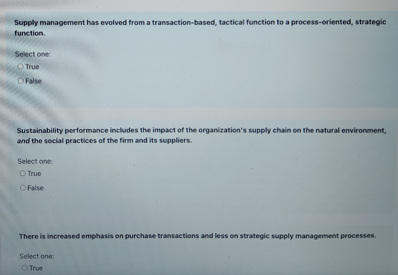 Supply management has evolved from a transaction-based, tactical function to a