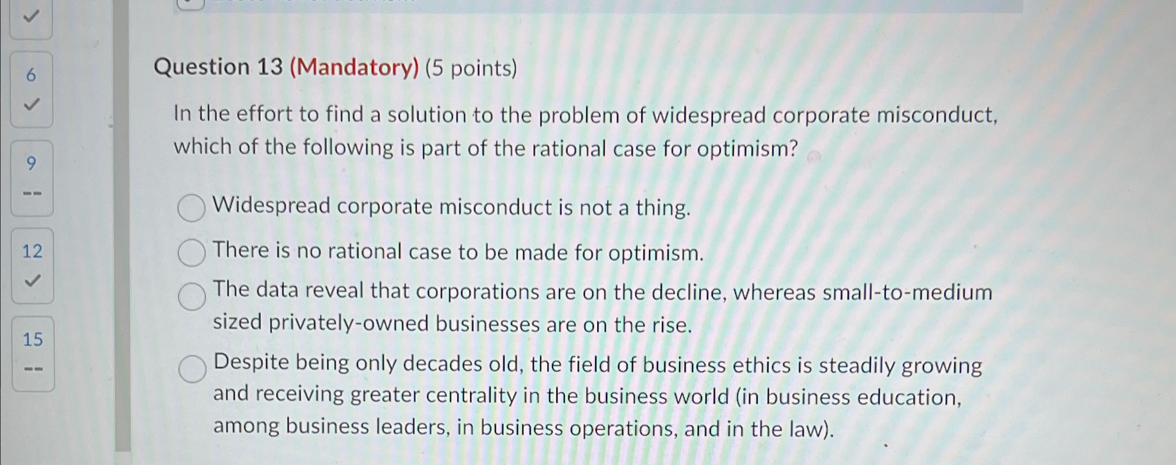  Question 13(Mandatory)(5 points) In the effort to find a solution to