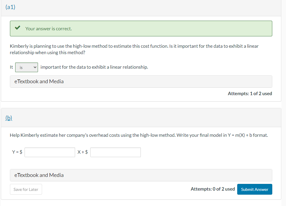 overhead costs. She is 99.9% sure that overhead costs are driven primarily