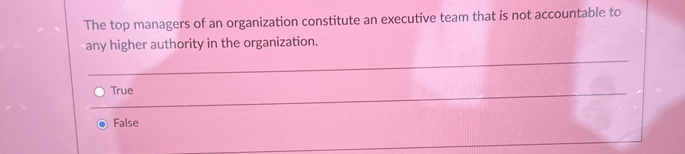  Line managers are responsible for work that makes a direct contribution