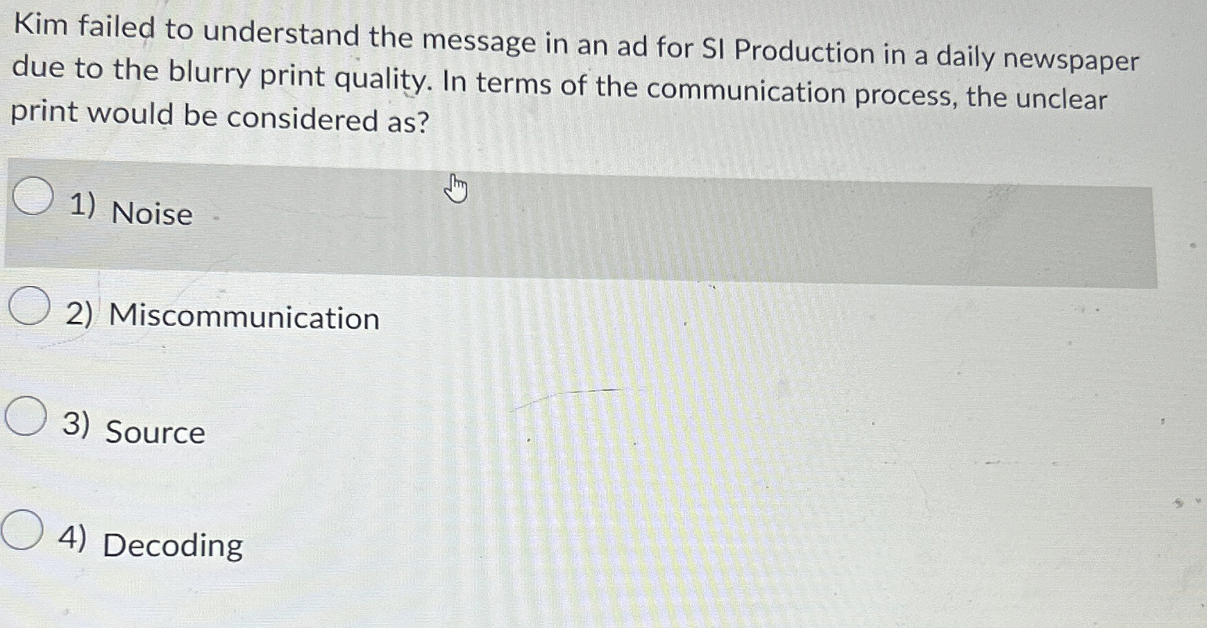  Kim failed to understand the message in an ad for SI