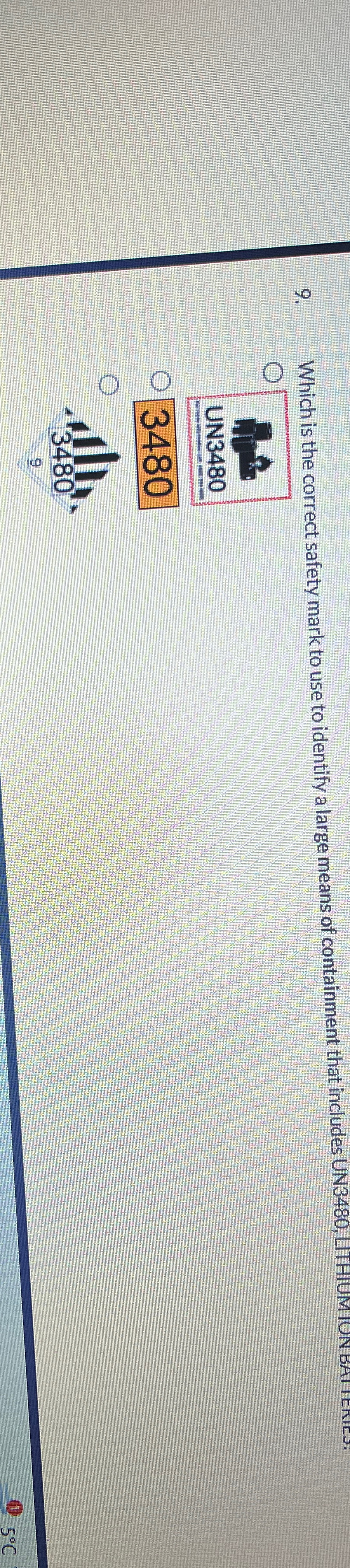  Which is the correct safety mark to use to identify a