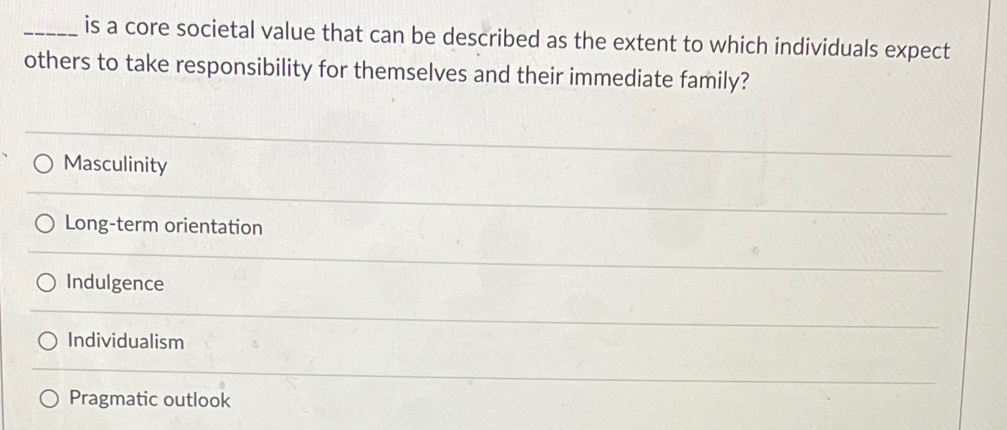  is a core societal value that can be described as the