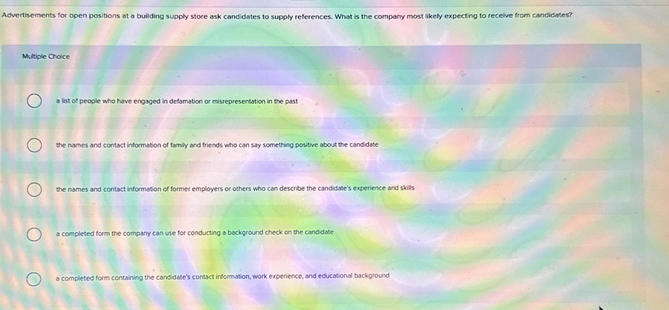  Advertisements for open positions at a building supply store ask candidates