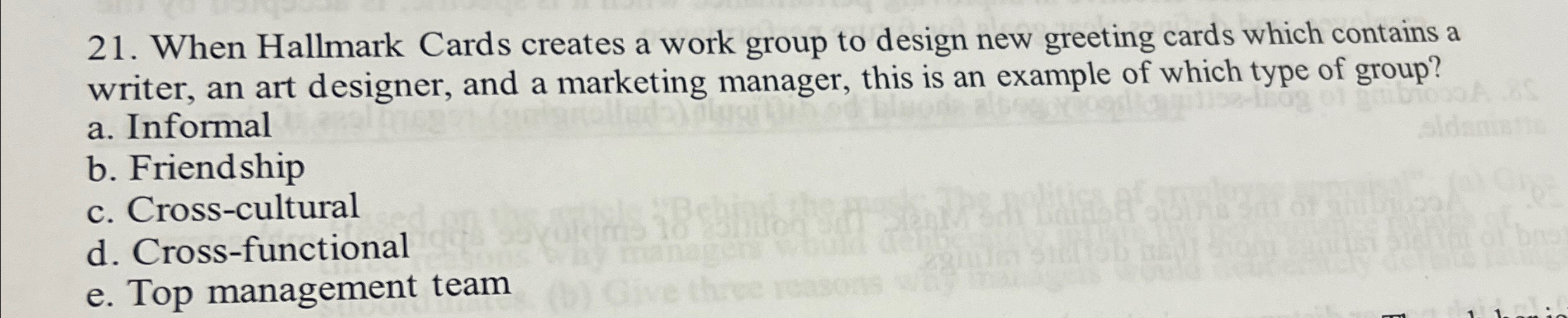  When Hallmark Cards creates a work group to design new greeting