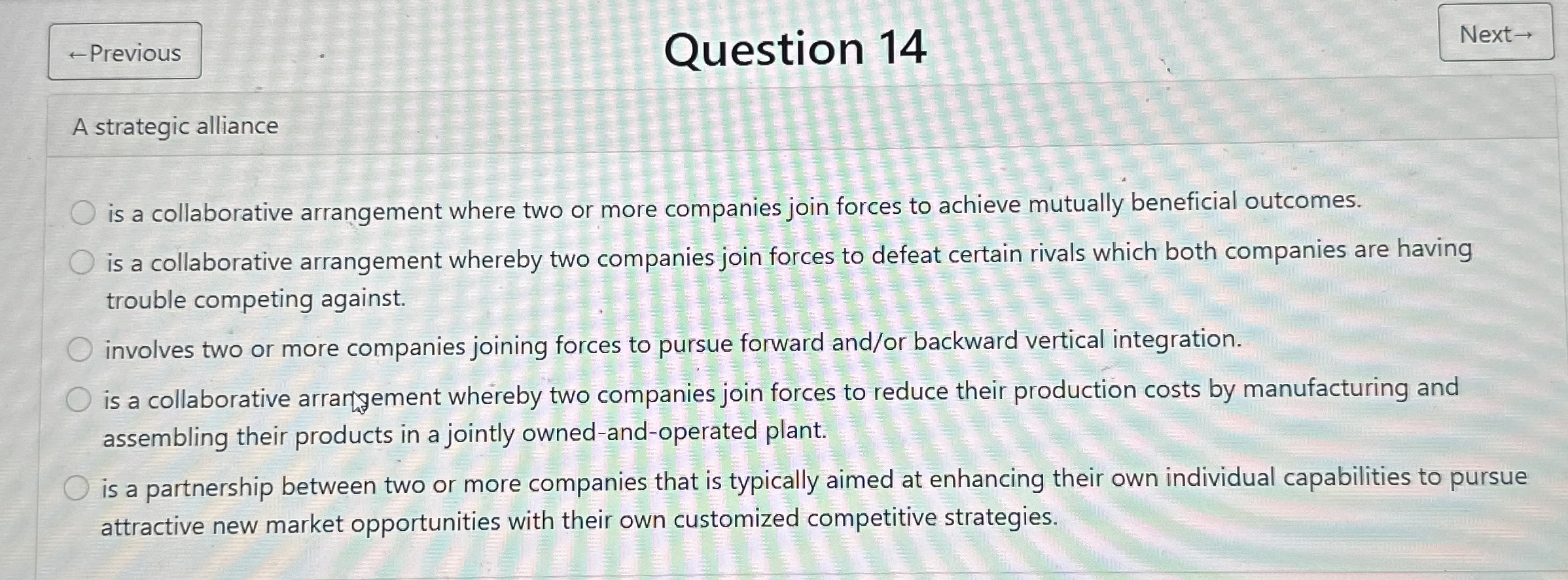  is a collaborative arrangement where two or more companies join forces