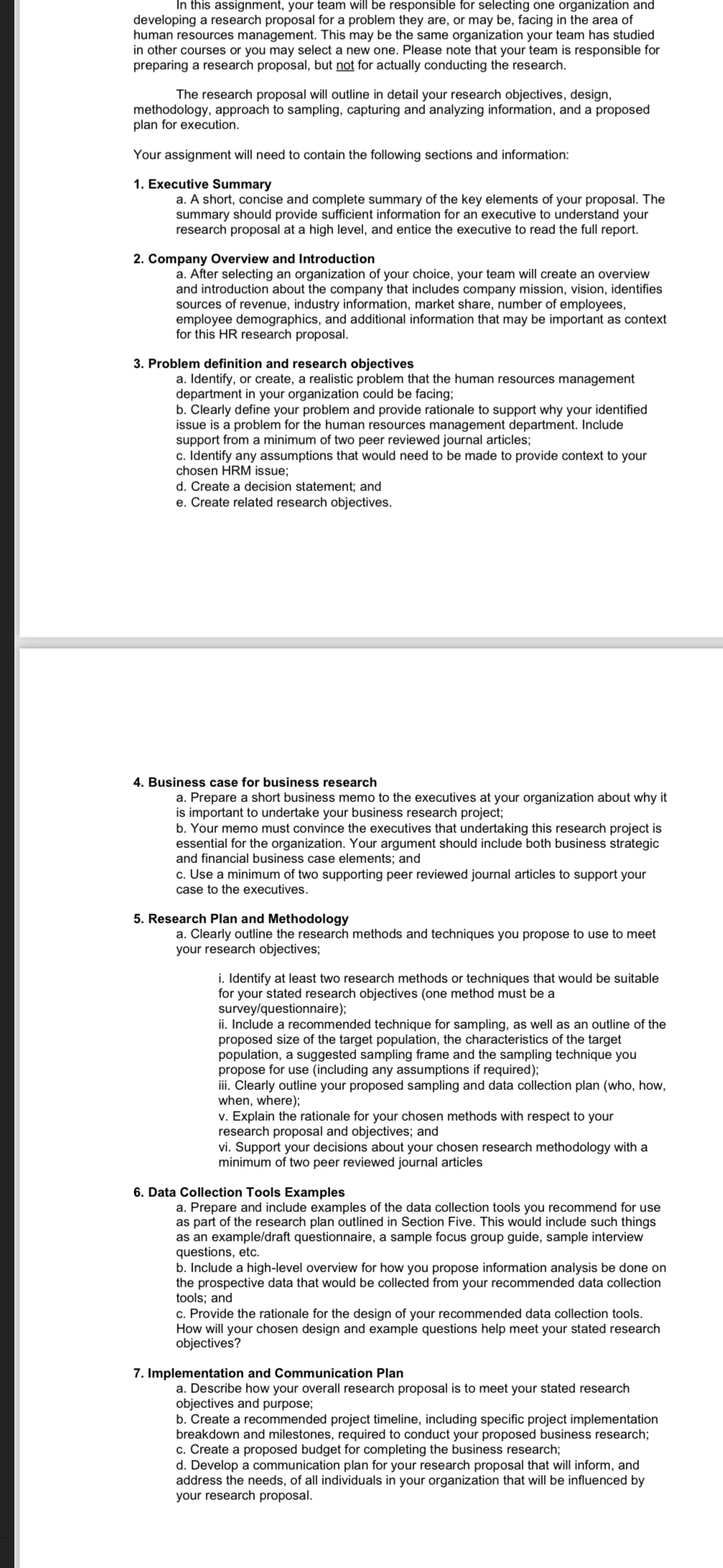  In this assignment, your team will be responsible for selecting one