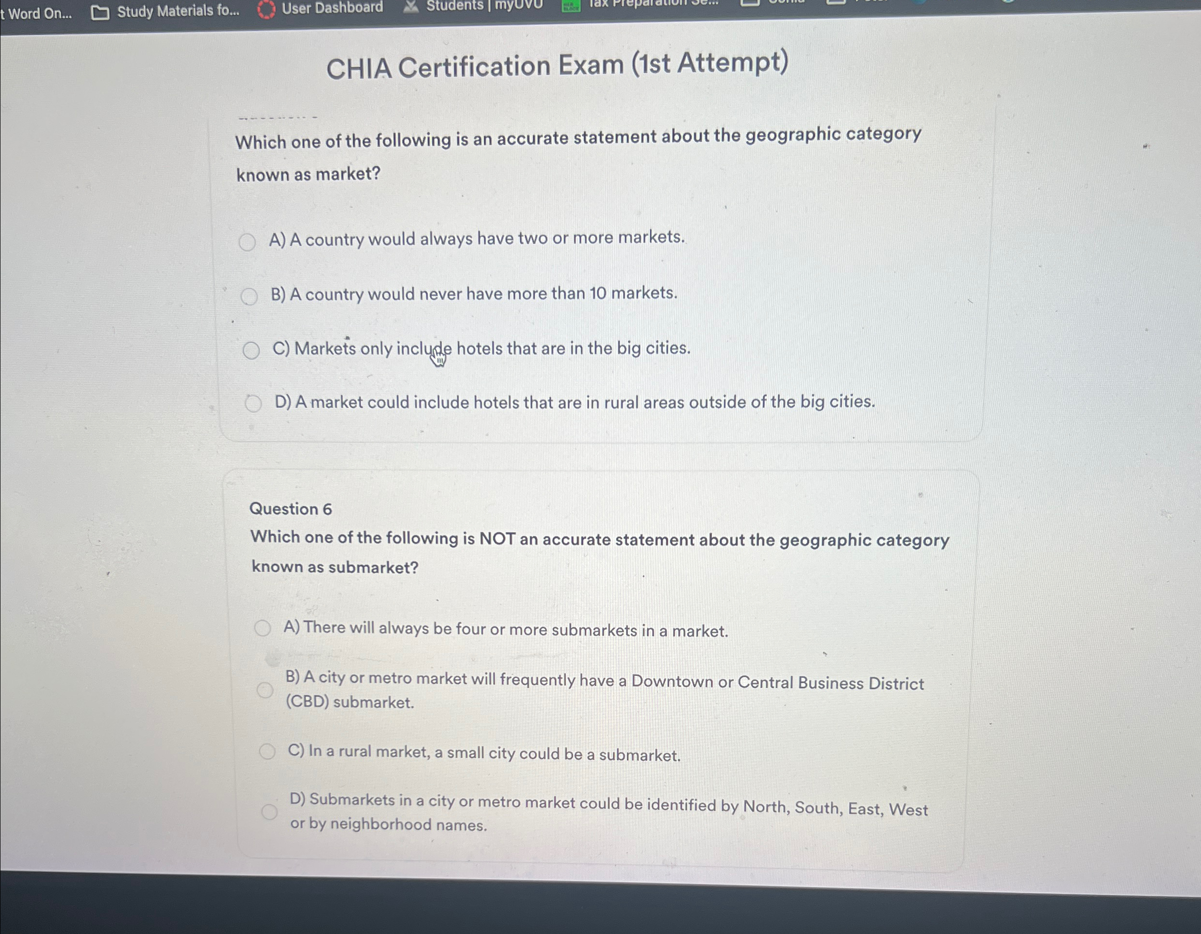  t Word On... Study Materials fo... User Dashboard Students CHIA Certification