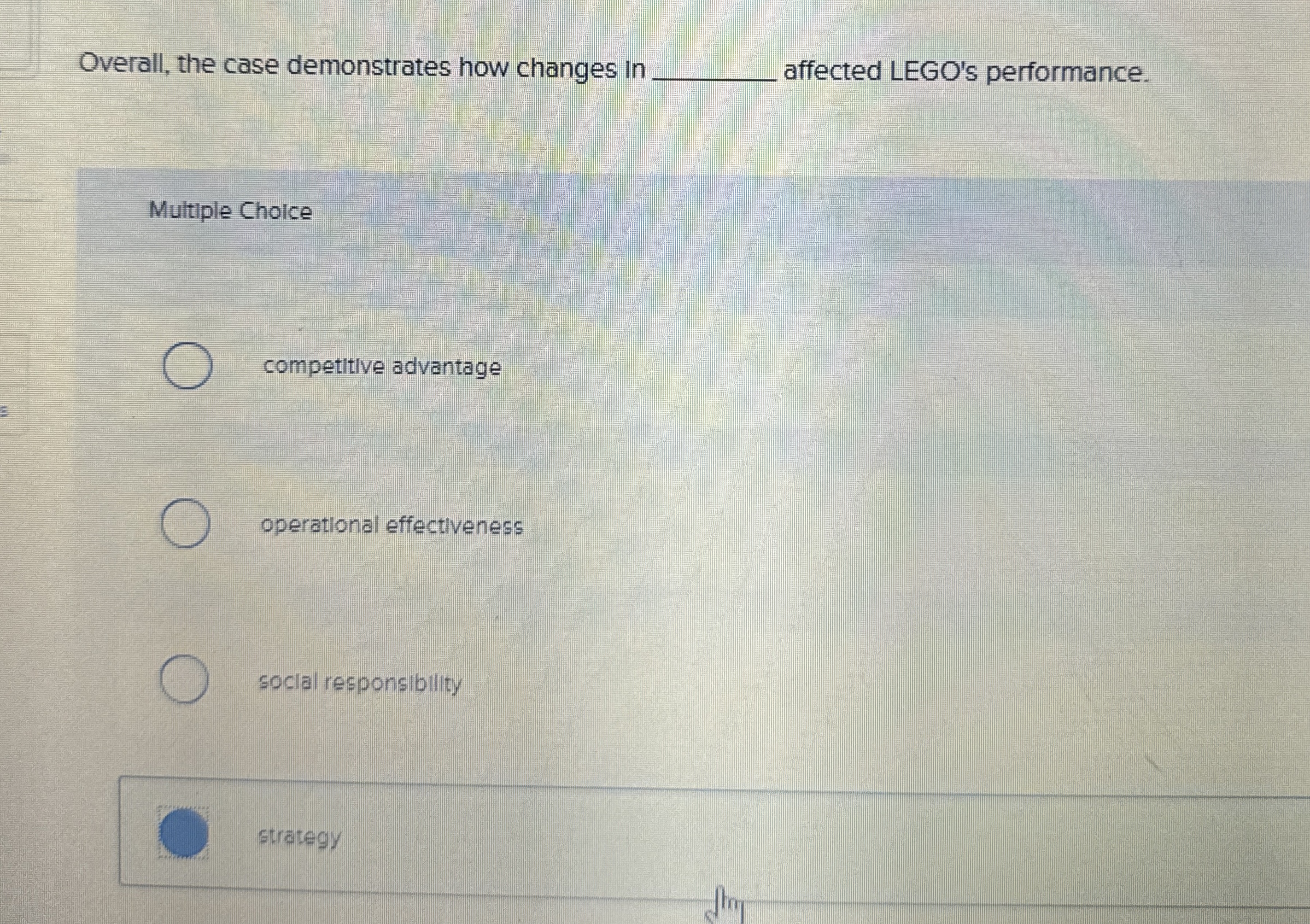  Overall, the case demonstrates how changes in q, affected LEGO's performance.