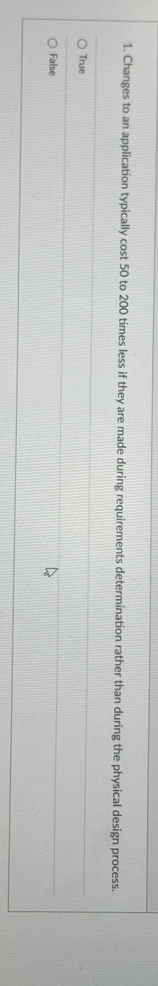  Changes to an application typically cost 50 to 200 times less