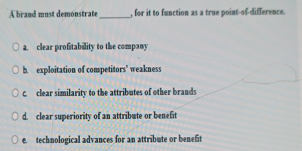  Abrand must demonstrate q, for it to function as a true