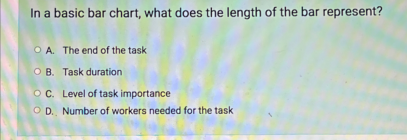  In a basic bar chart, what does the length of the