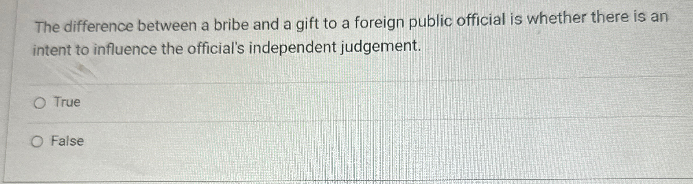  The difference between a bribe and a gift to a foreign