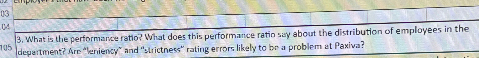  What is the performance ratio? What does this performance ratio say