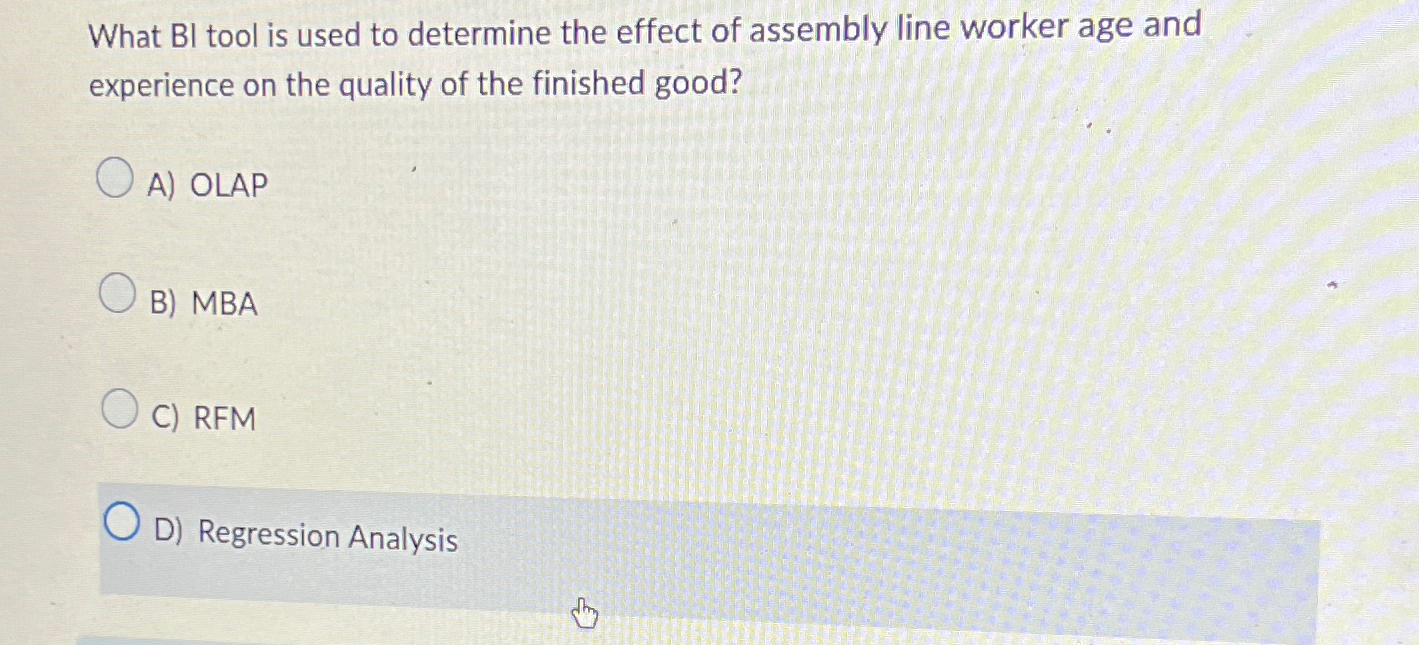 What BI tool is used to determine the effect of assembly