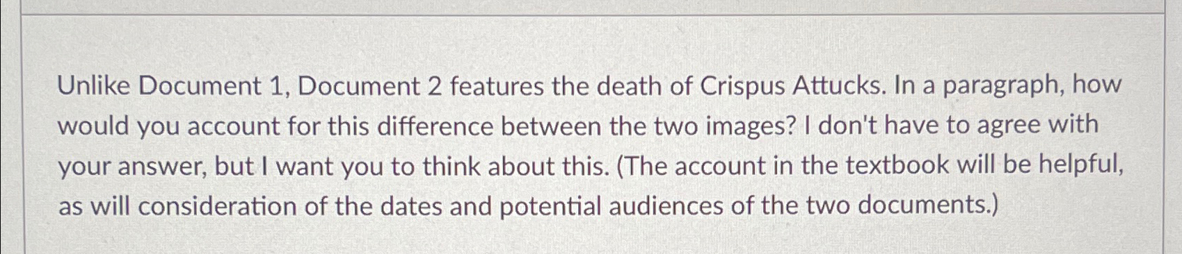  Unlike Document 1, Document 2 features the death of Crispus Attucks.
