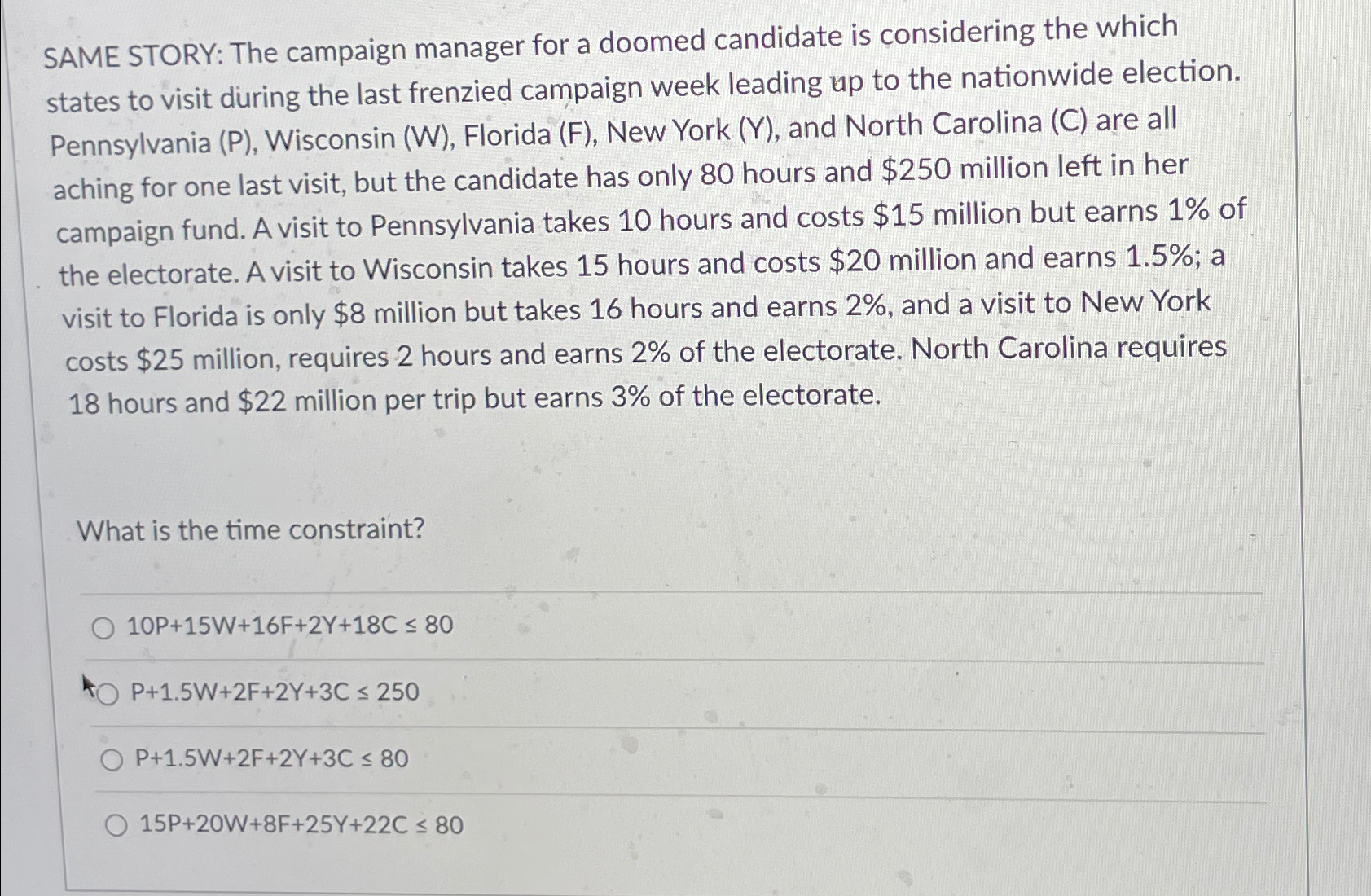  SAME STORY: The campaign manager for a doomed candidate is considering