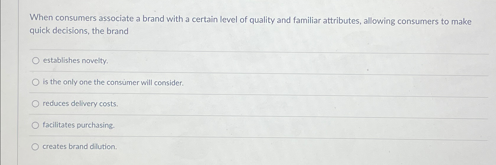  When consumers associate a brand with a certain level of quality