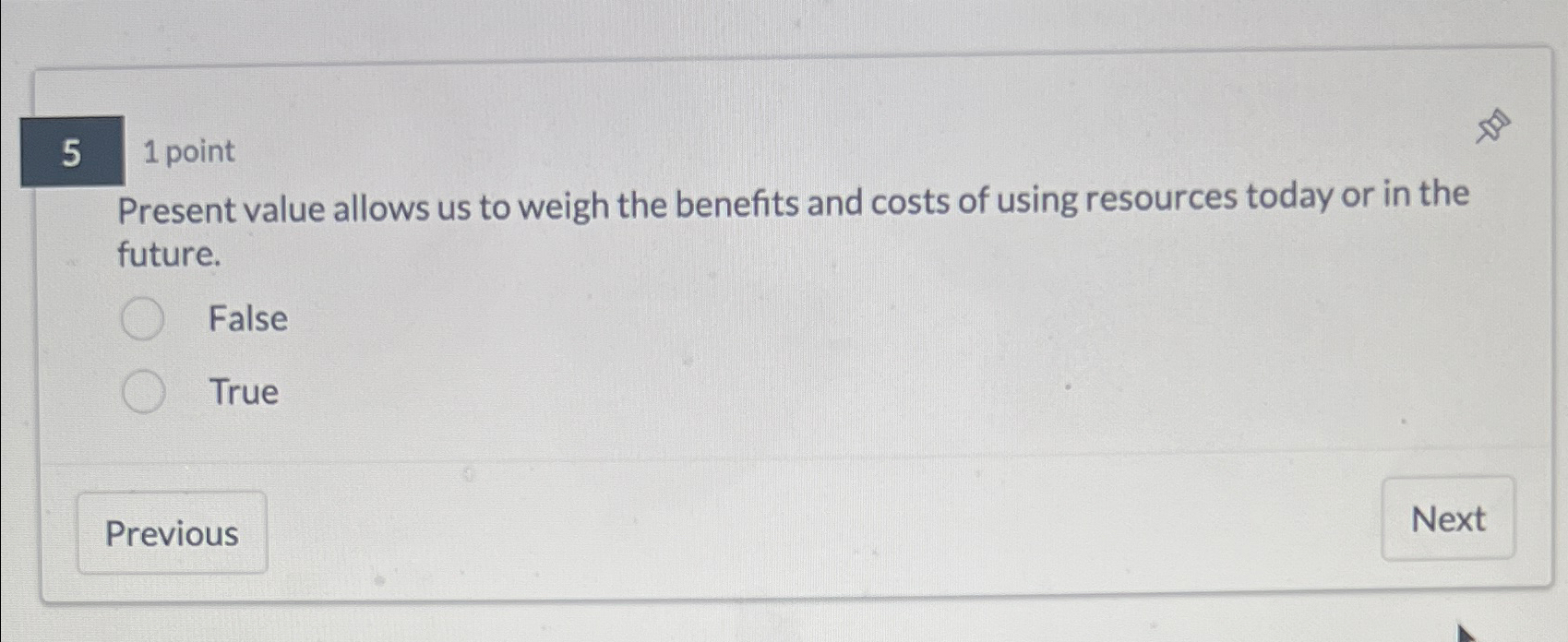  51 point Present value allows us to weigh the benefits and