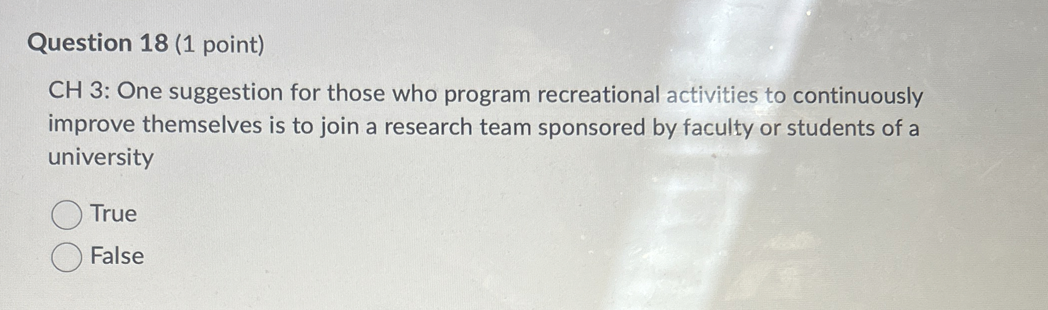 Question 18(1 point) CH 3: One suggestion for those who program