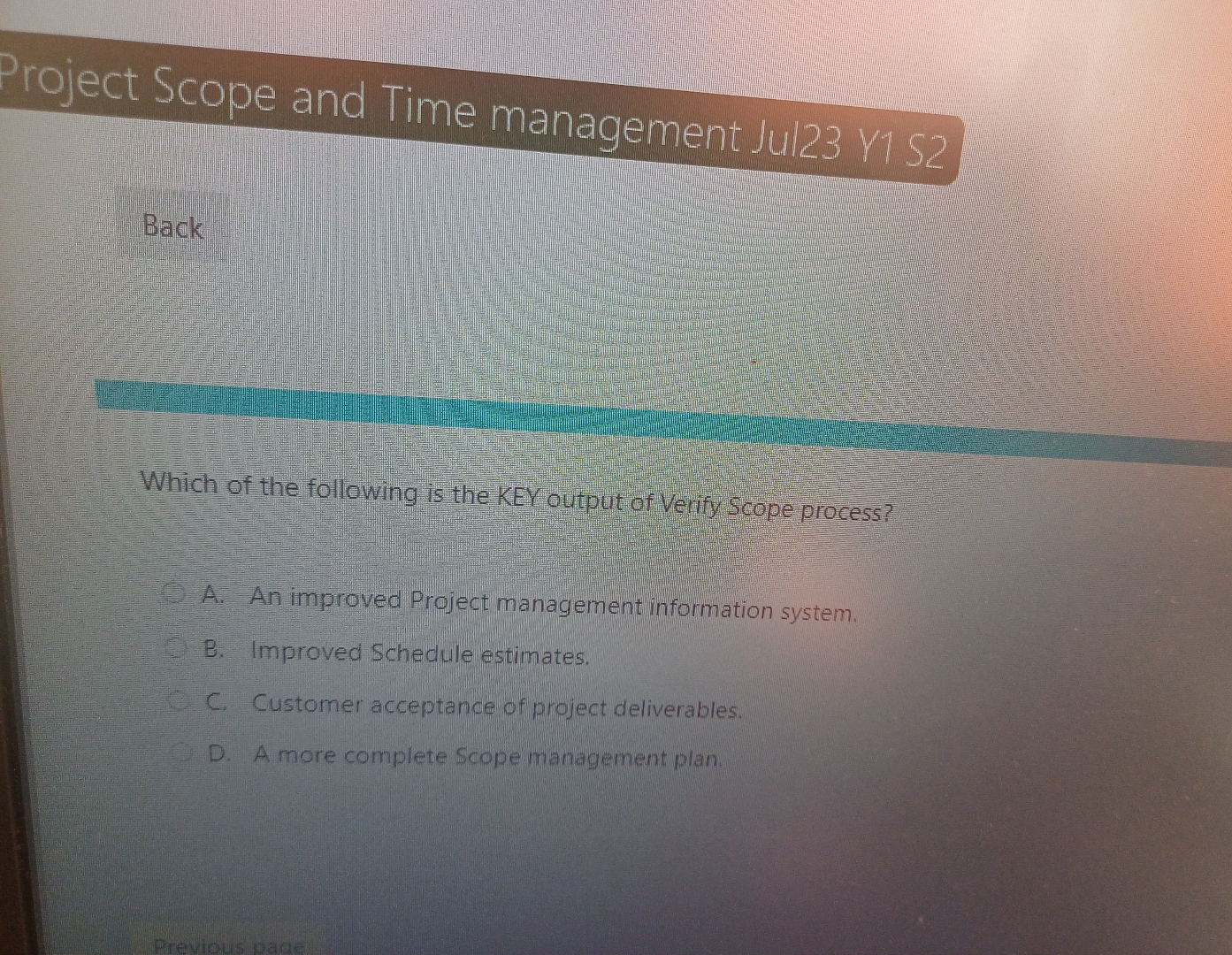  Project Scope and Time management Jul23 Y1 S2 Back Which of