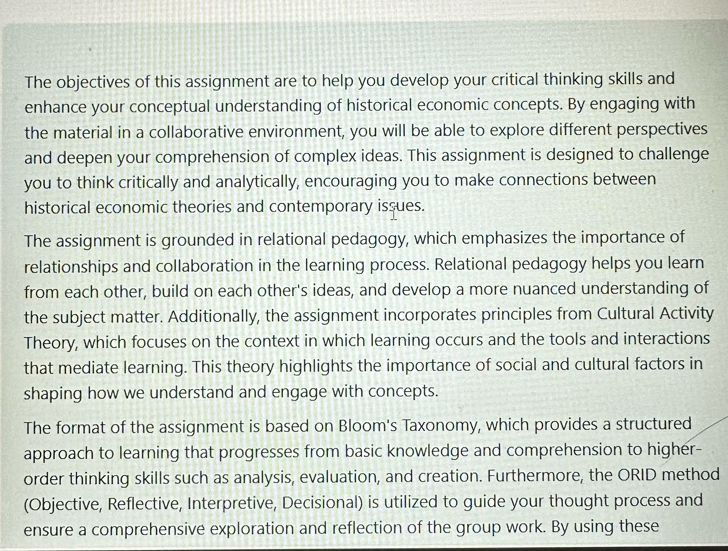  The objectives of this assignment are to help you develop your