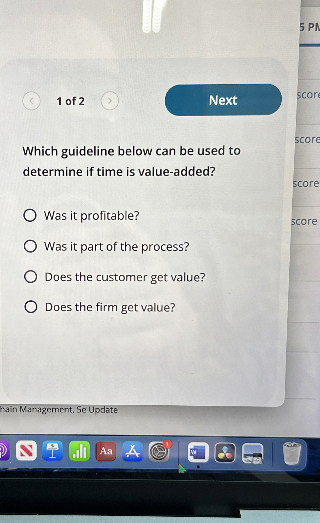  Which guideline below can be used to determine if time is