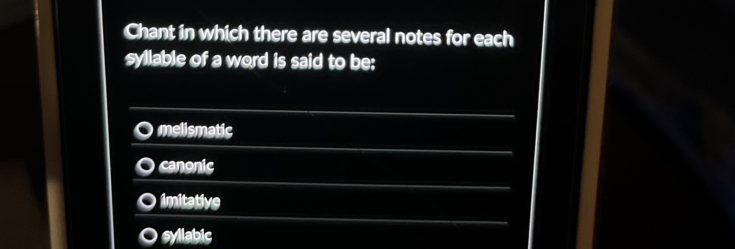  Chant in which there are several notes for each syllable of