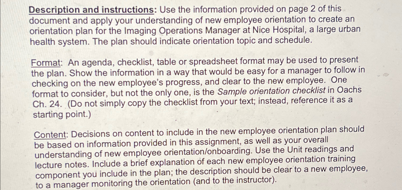  Description and instructions: Use the information provided on page 2 of