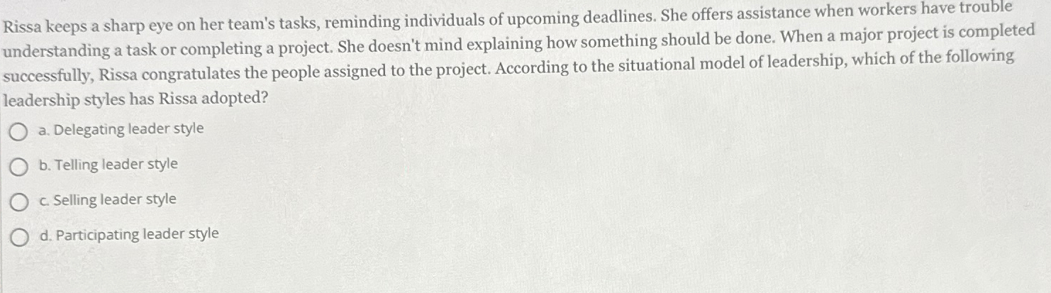 Rissa keeps a sharp eye on her team's tasks, reminding individuals