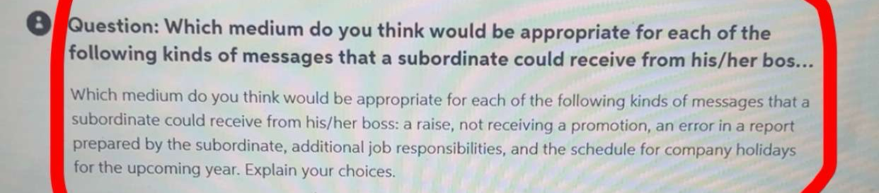  (2) Question: Which medium do you think would be appropriate for