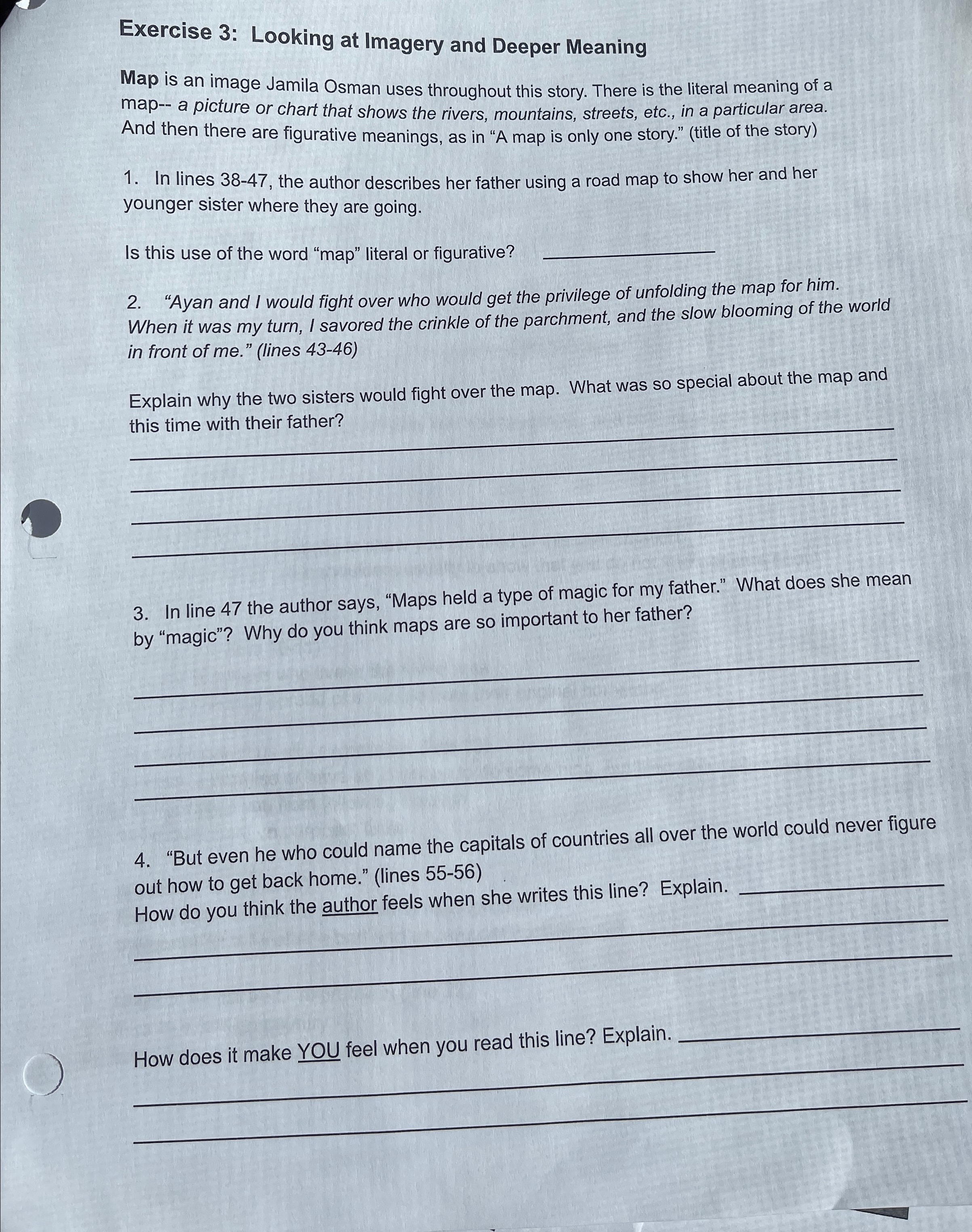  Exercise 3: Looking at Imagery and Deeper Meaning Map is an