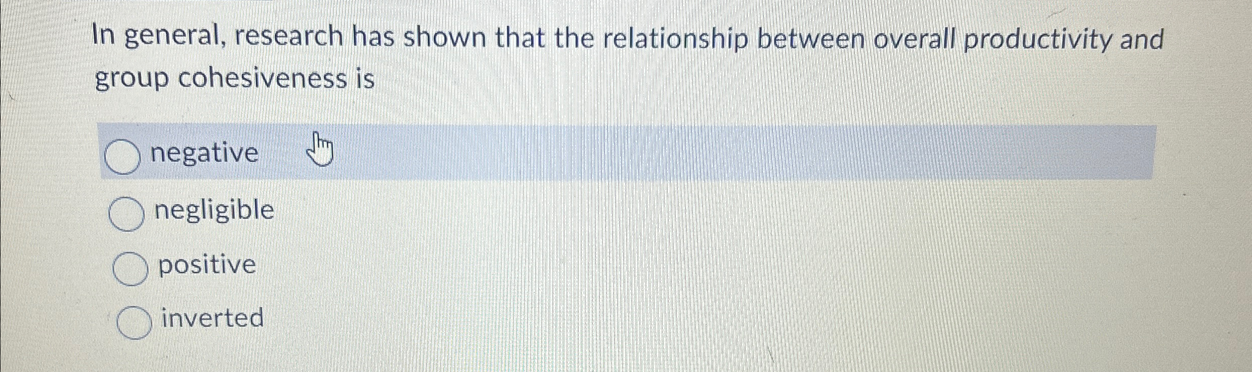  In general, research has shown that the relationship between overall productivity