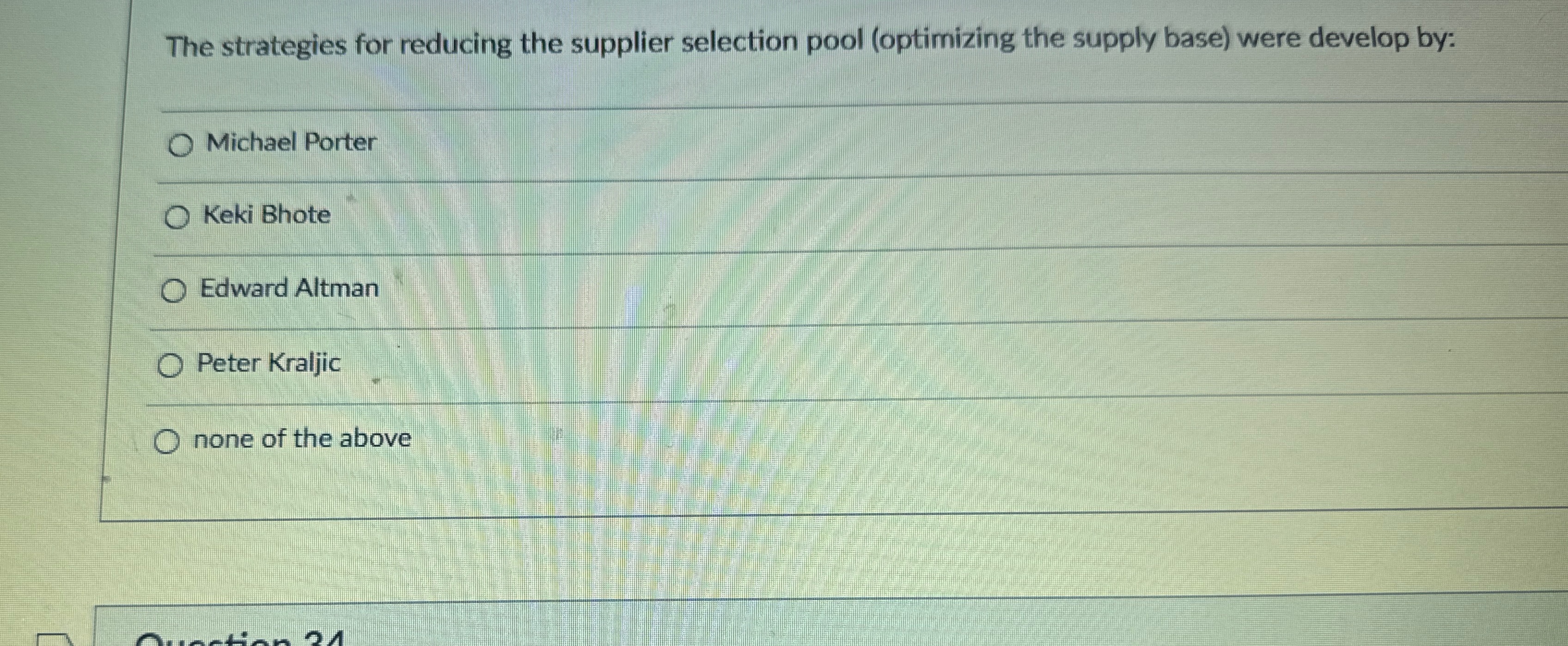  The strategies for reducing the supplier selection pool (optimizing the supply