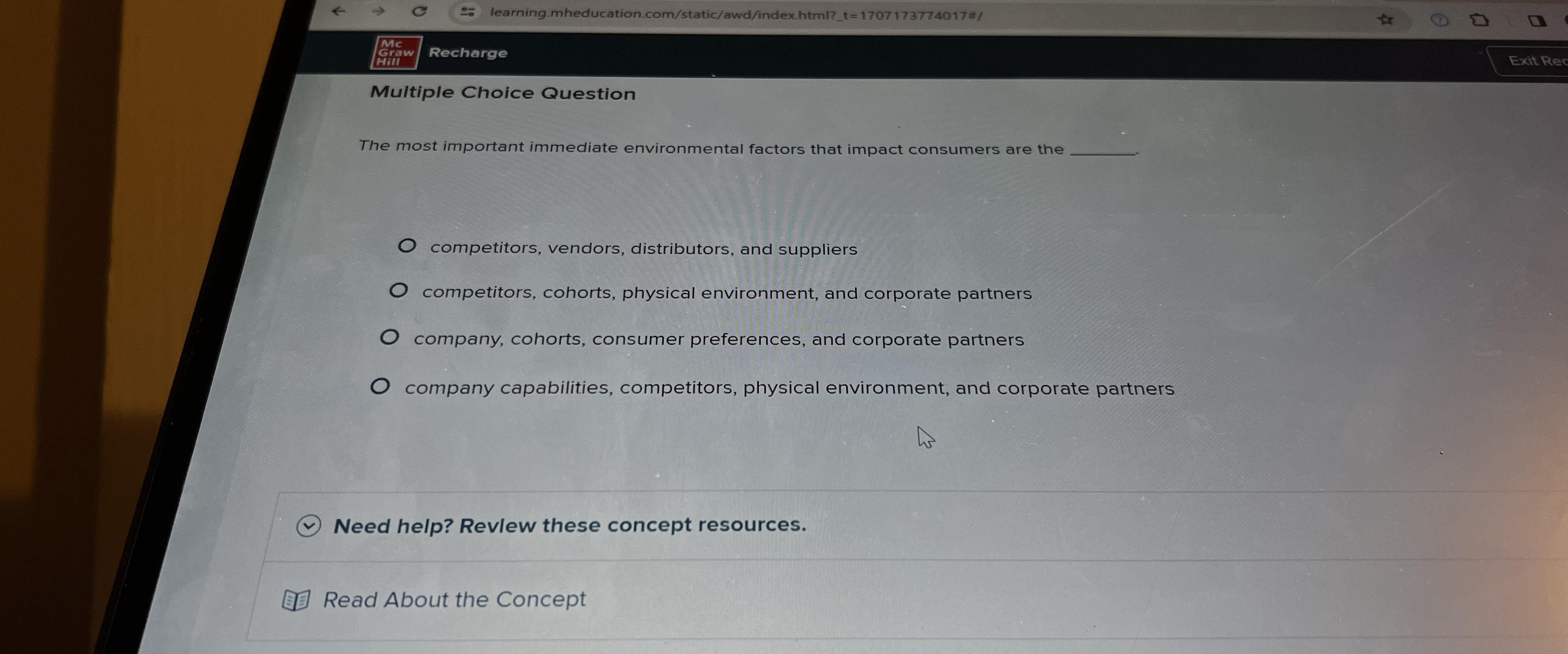  Me Recharge Exit Res Multiple Choice Question The most important immediate