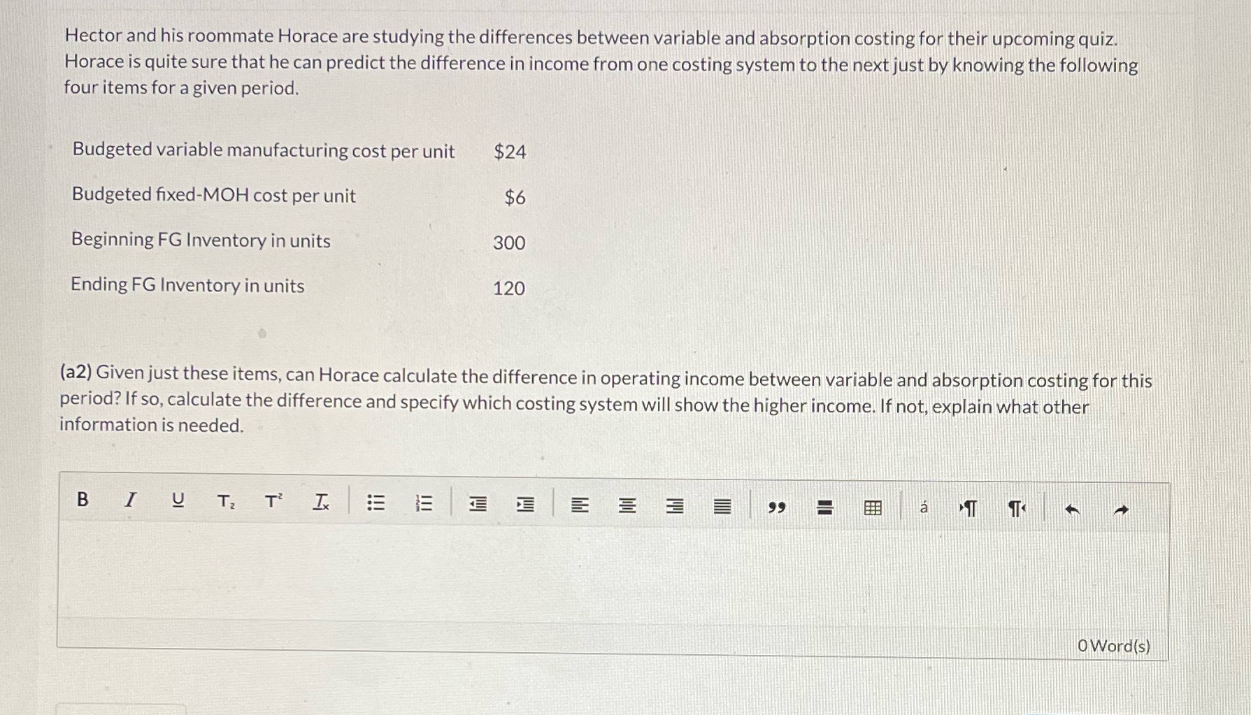  Hector and his roommate Horace are studying the differences between variable