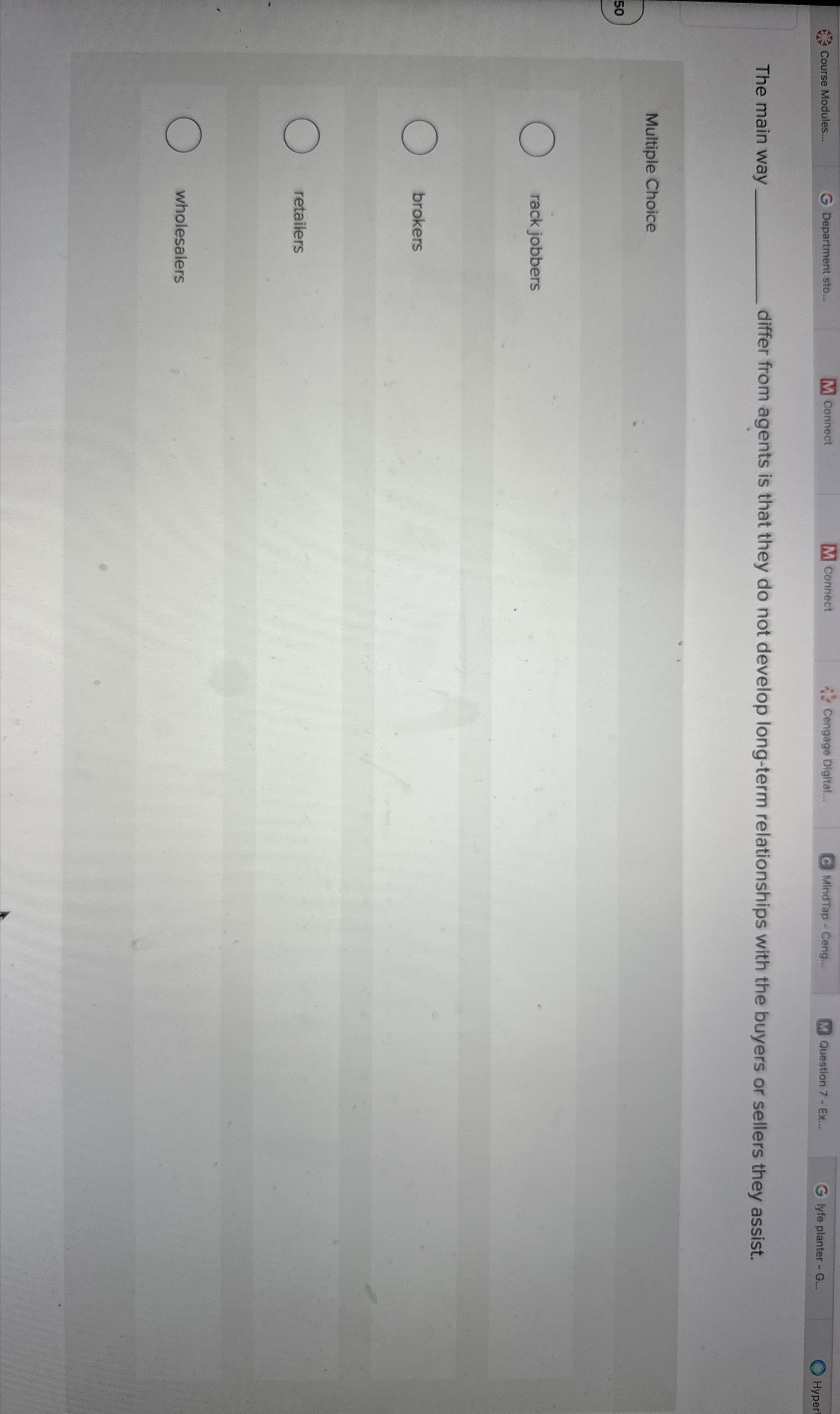  Course Modules. Department sto... connect Connect Question 7- Ex... lyfe planter