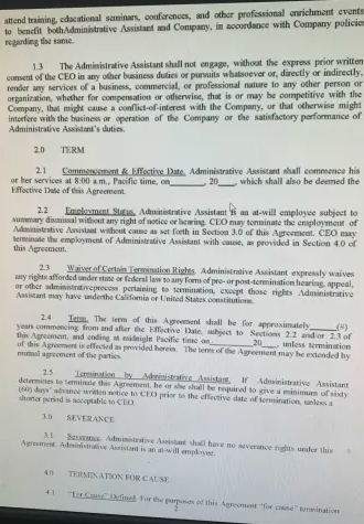  Your final project will be to analyze a common business contract