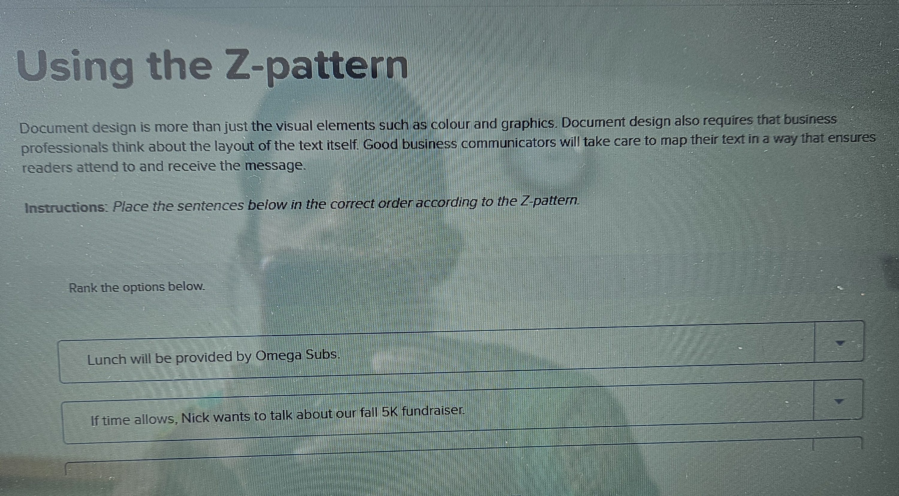  Using the z-p attern Document design is more than just the