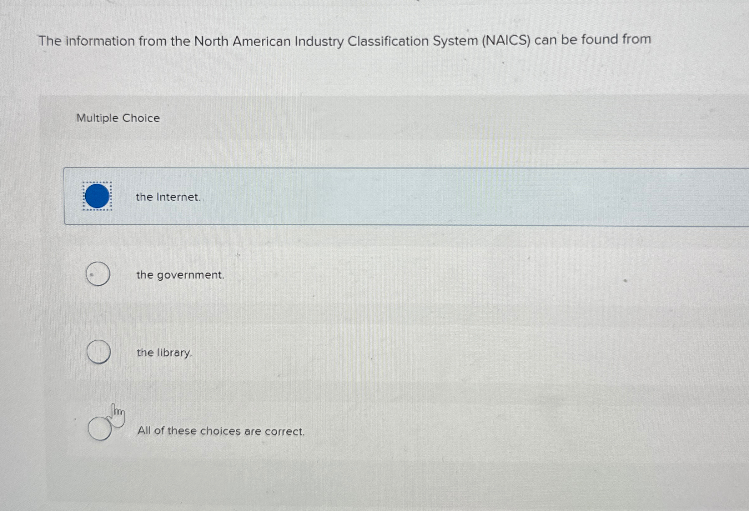  The information from the North American Industry Classification System (NAICS) can