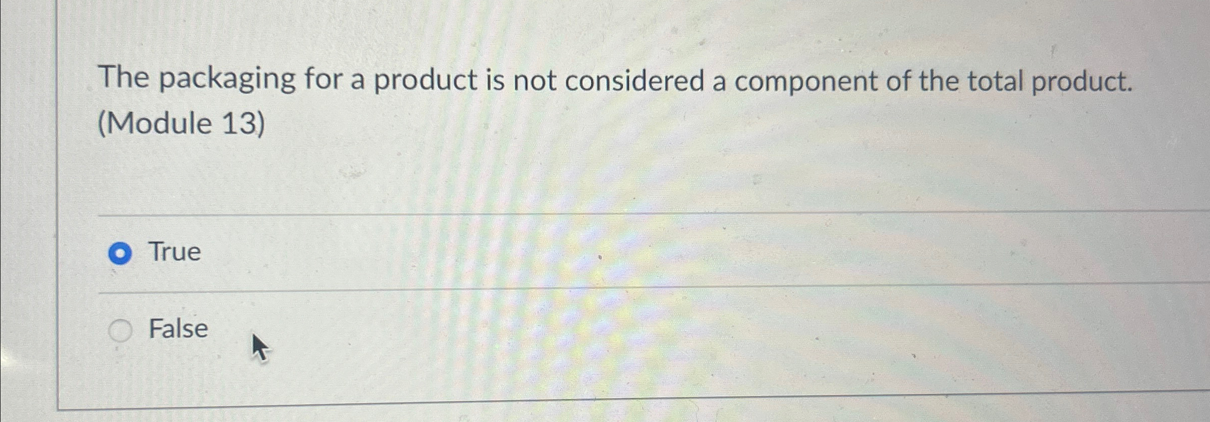  The packaging for a product is not considered a component of