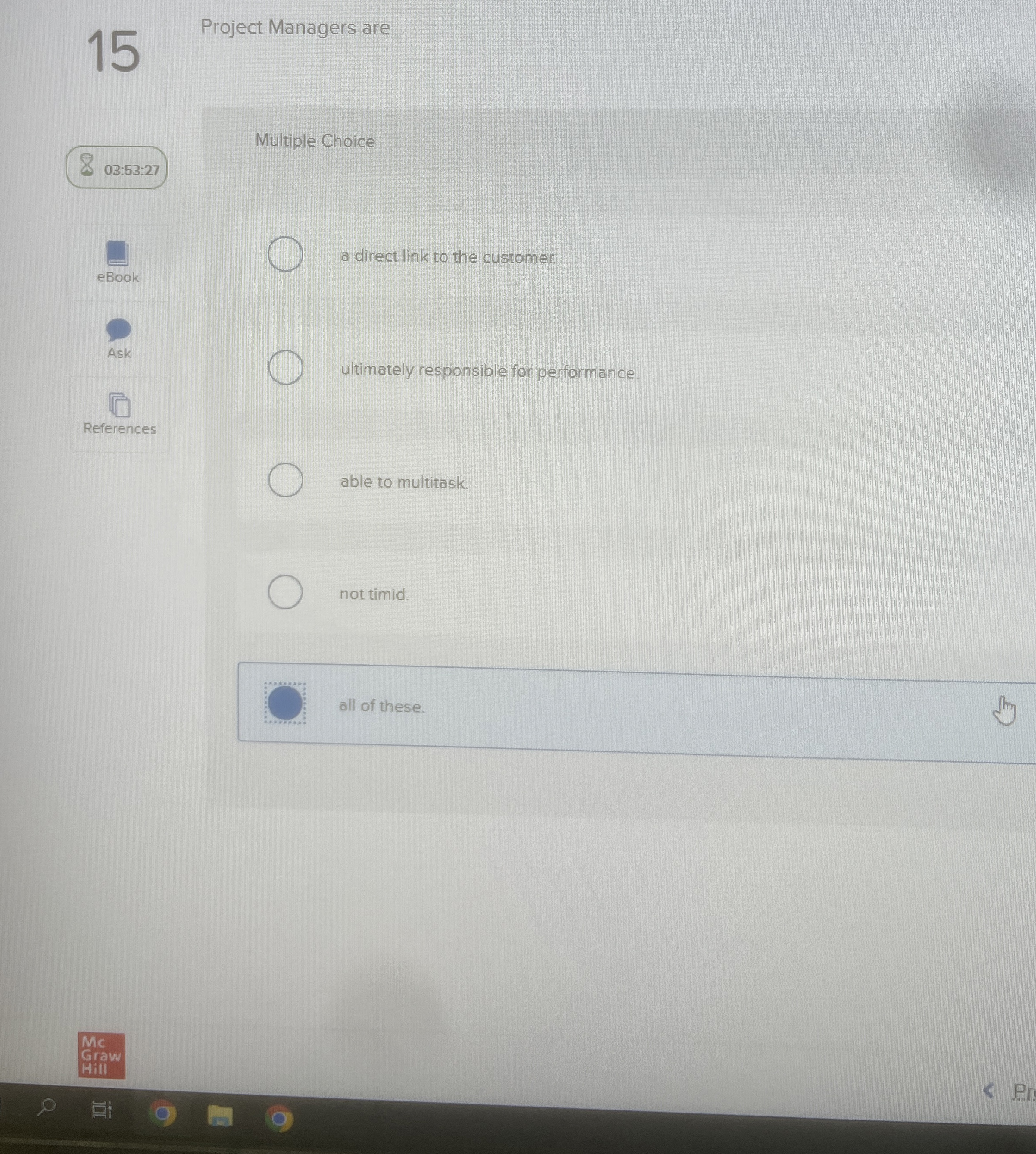  15 Project Managers are Multiple Choice 03:53:27 a direct link to