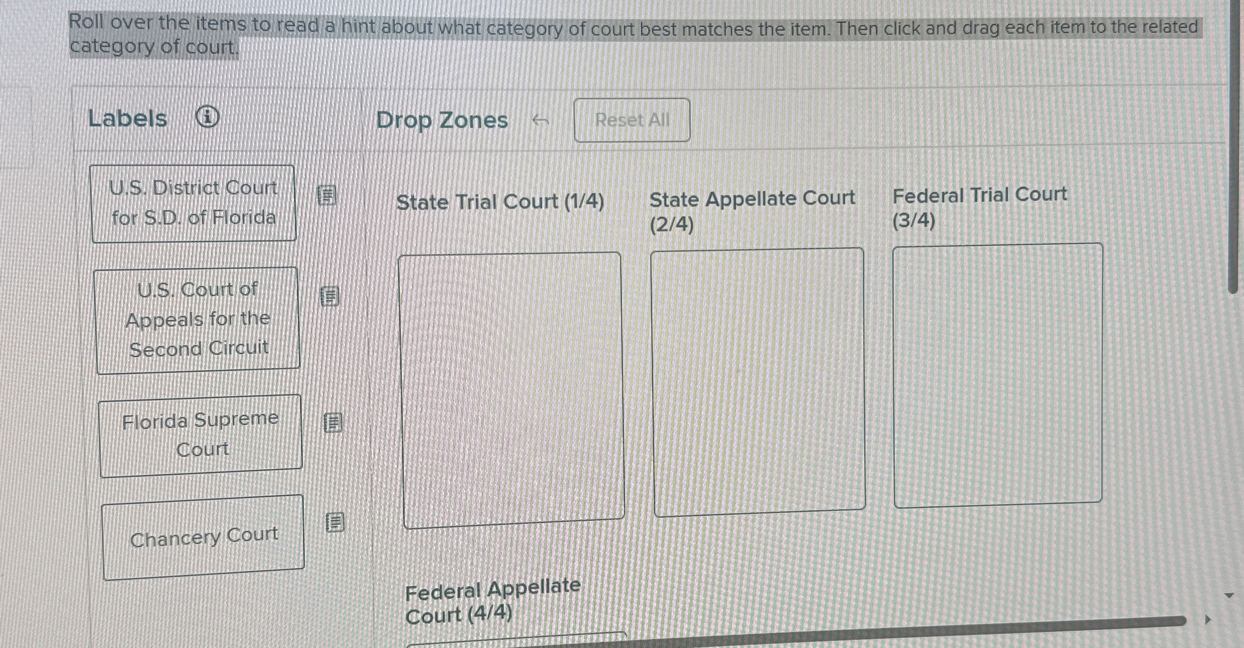  Roll over the items to read a hint about what category