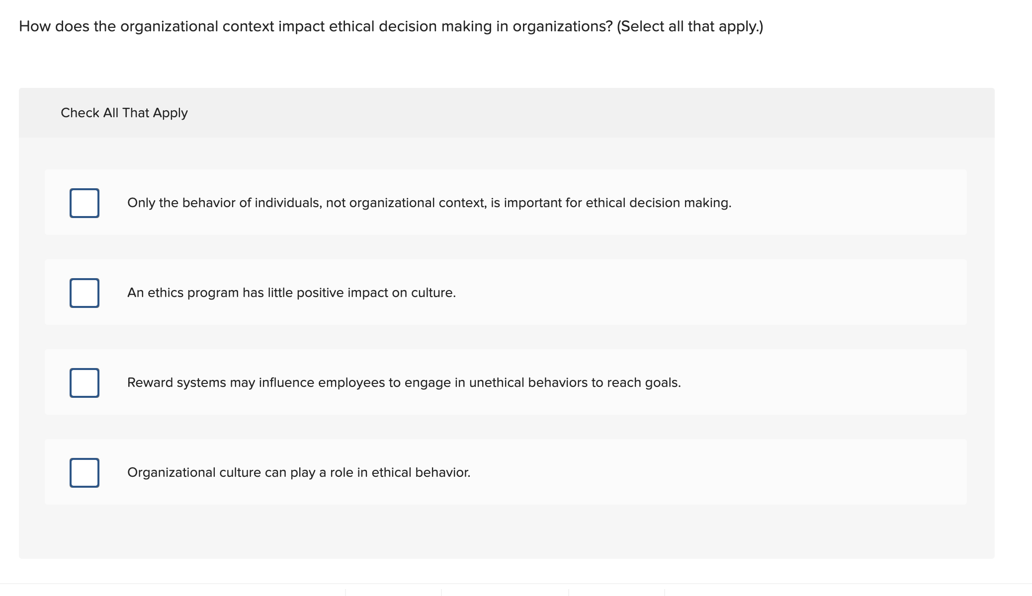  How does the organizational context impact ethical decision making in organizations?