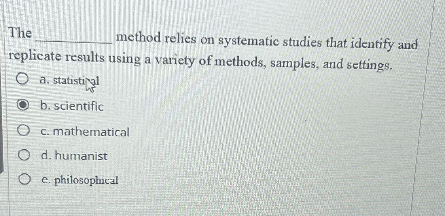  The method relies on systematic studies that identify and replicate results
